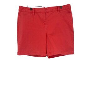 Lands End Womens Mid Rise Coral Shorts pockets Size 14